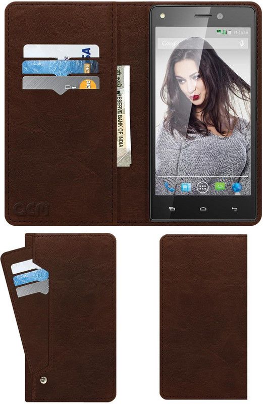 ACM Flip Cover for Xolo Opus 3  (Brown, Cases with Holder, Pack of: 1)