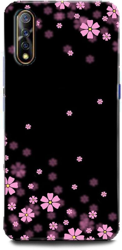 WallCraft Back Cover for Vivo S1 / vivo 1907 PINK FLOWERS, BLACK, NATURE, ABSTRACT, TEXTURE  (Multicolor, Dual Protection, Pack of: 1)
