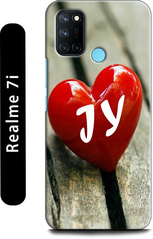 INDICRAFT Back Cover for Realme 7i, RMX2103 J Y, J LOVES Y, NAME, LETTER, ALPHABET, JY LOVE, HART, BLUE  (Multicolor, Shock Proof, Pack of: 1)