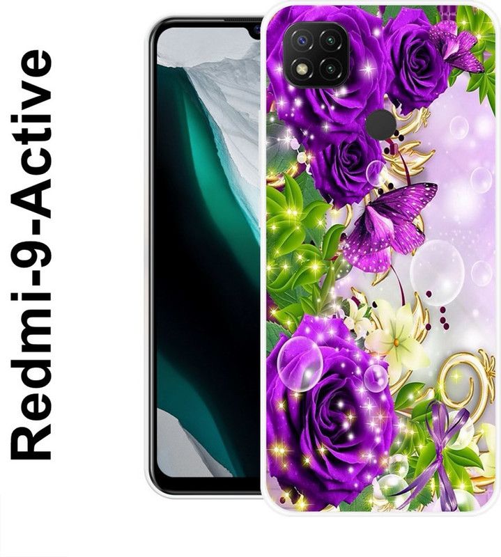 REALKING Back Cover for Redmi 9 Active  (Purple, Green, Grip Case, Silicon)