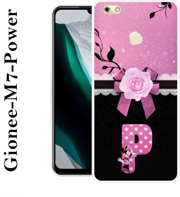 INDIALAND Back Cover for Gionee M7 Power  (Pink, Black, Silicon)