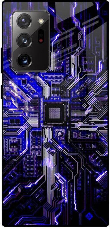 QRIOH Glass Back Cover for Samsung Galaxy Note 20 Ultra  (Blue, Grip Case, Silicon, Pack of: 1)