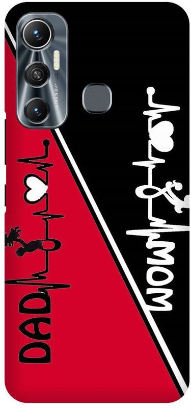 FIKORA Back Cover for Infinix Hot 11, X662, MOM, DAD, MOTHER, FATHER, LOVE  (Red, Hard Case, Pack of: 1)