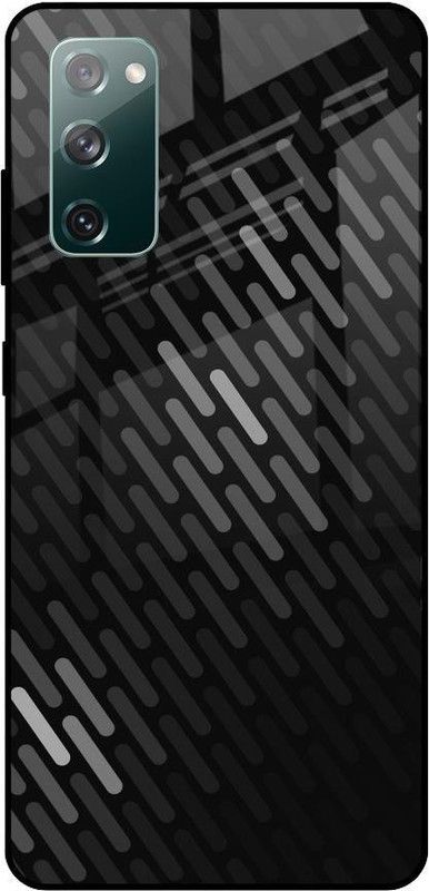 QRIOH Glass Back Cover for Samsung Galaxy S20 FE  (Black, Grip Case, Silicon, Pack of: 1)