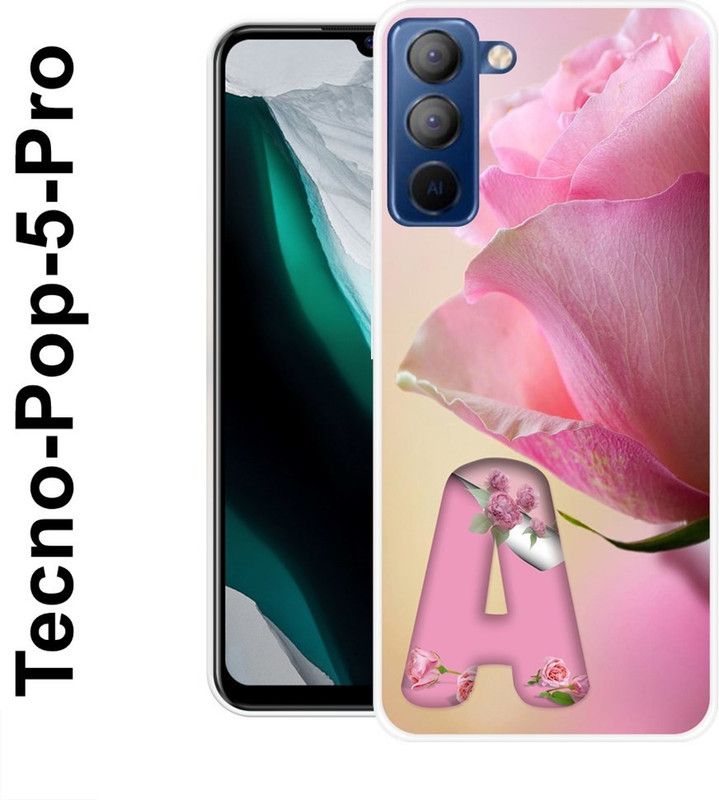 INDIALAND Back Cover for Tecno 5 Pro  (Pink, Beige, Silicon)