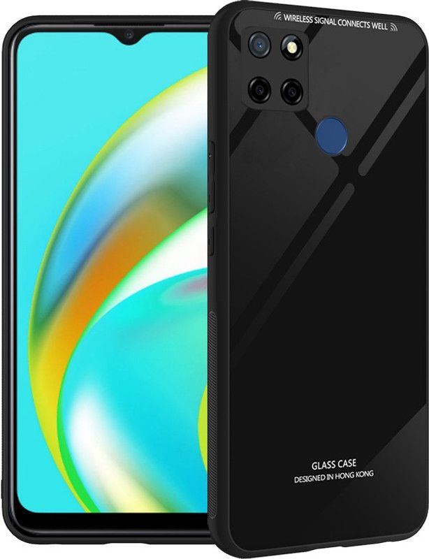 Wowcase Back Cover for Realme C12  (Black, Grip Case)