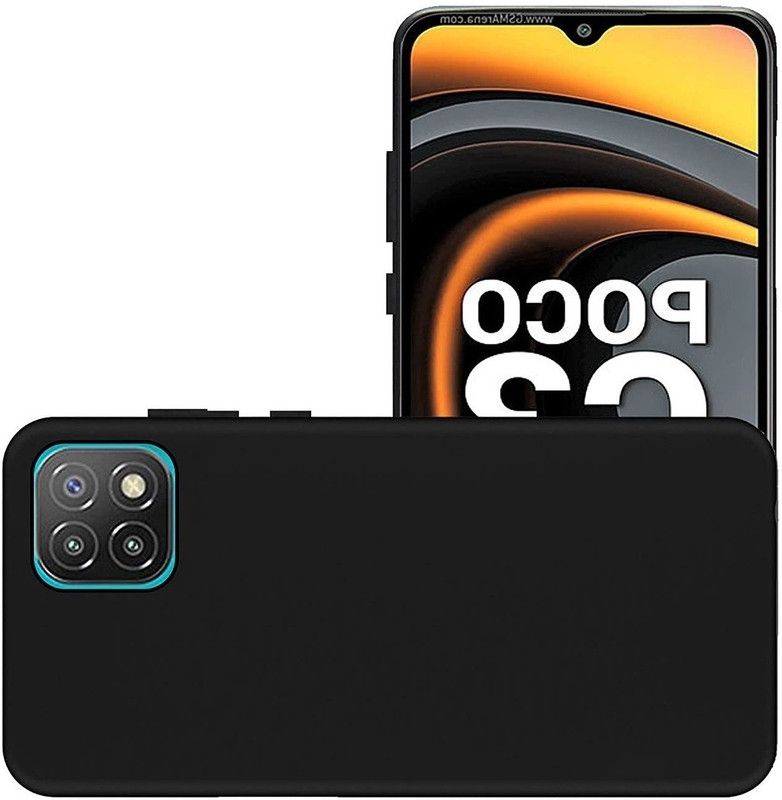 CELLCAMPUS Back Cover for XIAOMI POCO C3  (Black, Grip Case, Pack of: 1)
