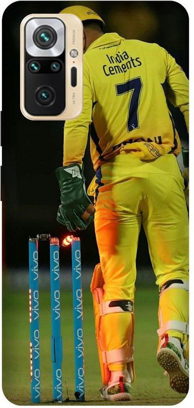 UMPRINT Back Cover for Redmi Note10 Pro Ms Dhoni Batsman Cricketer Printed Back Cover  (Multicolor, Hard Case, Pack of: 1)