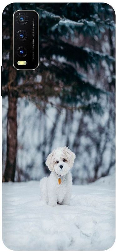 Bluvver Back Cover for Vivo Y12s, V2033, Printed Cute Dog Back Cover  (Multicolor, Hard Case, Pack of: 1)