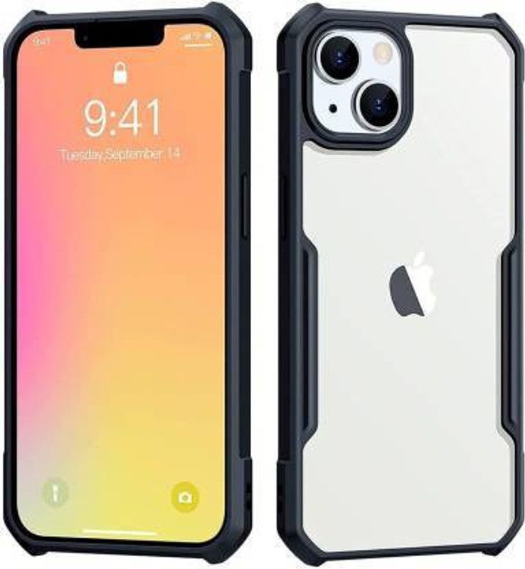 STARFUN Back Cover for Apple iPhone 13  (Transparent, Black, Grip Case, Pack of: 1)