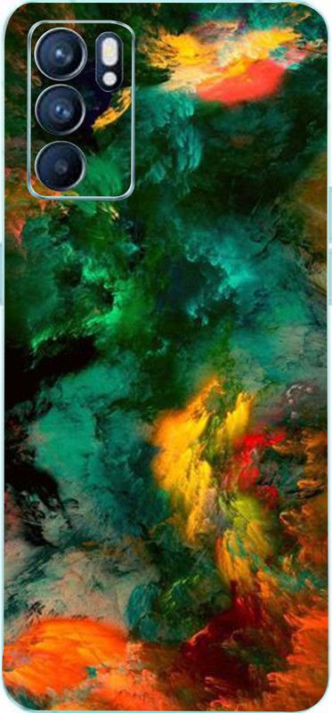 Jeeva Creation Oppo Reno 6 5G Mobile Skin  (Ultra Super Multicolor Clouds Skin With High Matte Finish.)