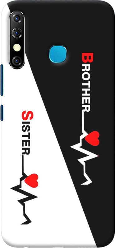 NDCOM Back Cover for Infinix Hot 8  (White, Black, Hard Case, Pack of: 1)