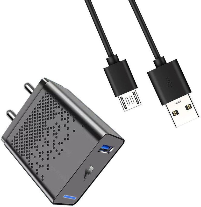 Ardeo 18 W NA 3 A Mobile Wall Charger MH075 18W/3.0A (Micro USB Cable) Support DUAL engine Fast Charging Charger with Detachable Cable  (Black, Cable Included)