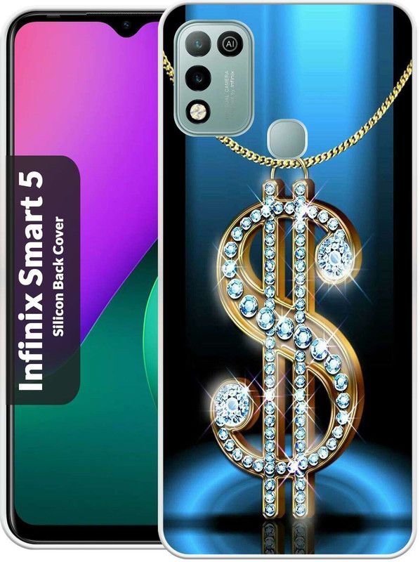 BAILAN Back Cover for Infinix Smart 5  (Blue, Gold, Grip Case, Silicon, Pack of: 1)