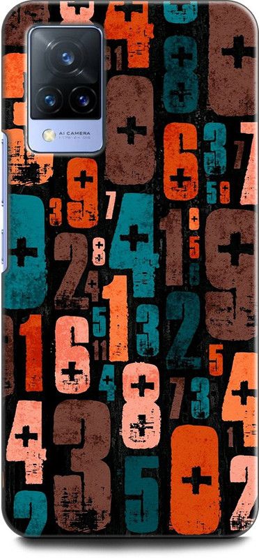 KEYCENT Back Cover for Vivo V21, V2050 FORMULAS, GRAPHS, NUMBERS, NEON, BLUE TEXTURE, COLORFULL  (Multicolor, Pack of: 1)