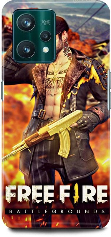 play fast Back Cover for OPPO A76, CPH2375 FREE, FIRE, GAME, GUN, SOLDIER  (Orange, Hard Case, Pack of: 1)