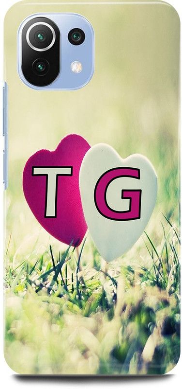 JUGGA Back Cover for Mi 11 Lite, T LOVES G NAME,T NAME, G LETTER, ALPHABET,T LOVE G NAME  (Green, Hard Case, Pack of: 1)