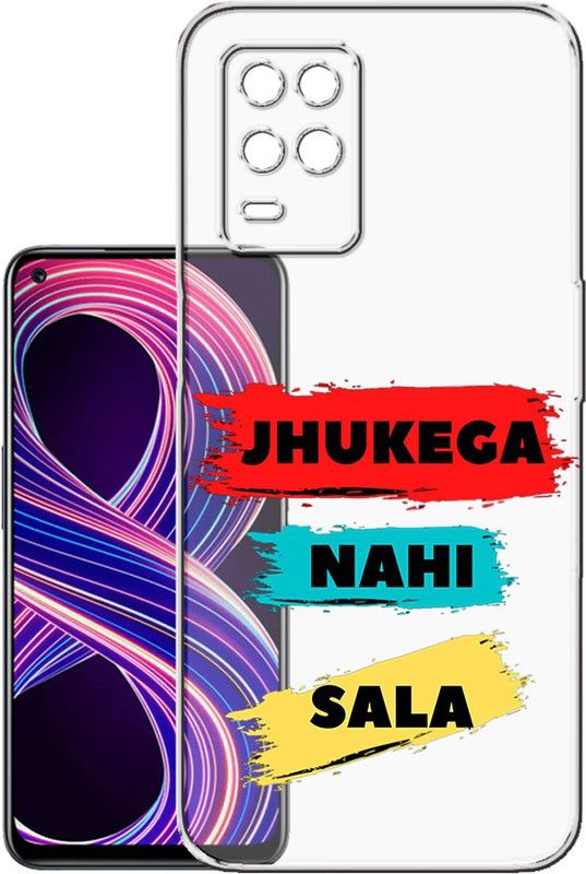 HANIRY Back Cover for Realme 8 Pro / RMX3081 mobile cover | JHUKEGA NHI SAALA TEXT | Design | PNG_96  (Multicolor, Flexible, Silicon, Pack of: 1)