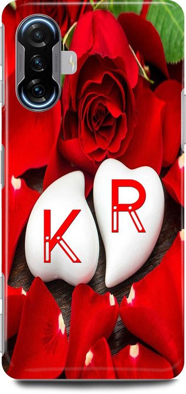 JUGGA Back Cover for POCO F3 GT, K LOVES R NAME,K NAME, R LETTER, ALPHABET,K LOVE R NAME  (Red, Hard Case, Pack of: 1)