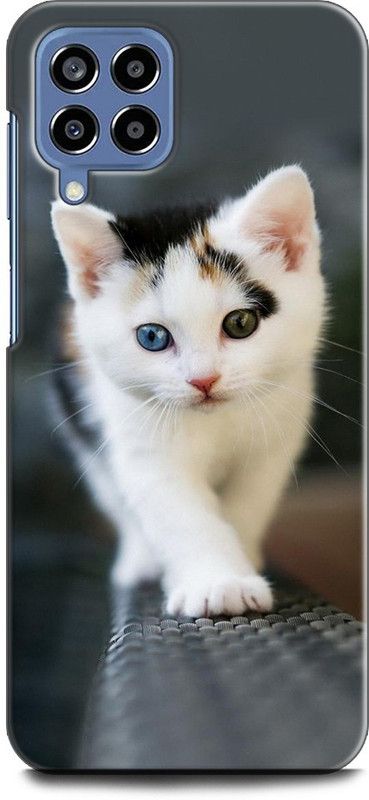 WallCraft Back Cover for SAMSUNG Galaxy M33 5G CAT, WHITE CAT, CUTE CATE, LITTILE CAT, BLUE EYES CAT  (Multicolor, Dual Protection, Pack of: 1)