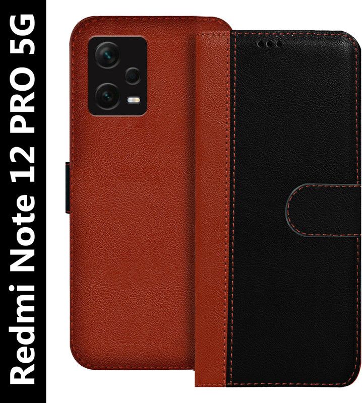 Flipkart SmartBuy Back Cover for Redmi Note 12 Pro 5G  (Black, Brown, Dual Protection, Pack of: 1)