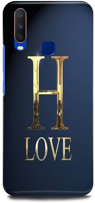 FUGGA Back Cover for Vivo Y17, 1902, H, LETTER, ALPHABET, LOVE, H, NAME  (Multicolor, Hard Case, Pack of: 1)