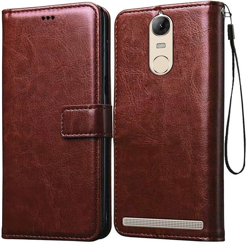 COVERNEW Flip Cover for Lenovo Vibe K5 Note  (Brown, Magnetic Case, Pack of: 1)