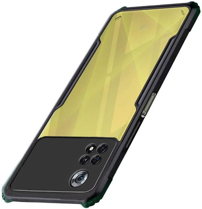 Phone Back Cover Back Cover for POCO X4 Pro 5G  (Black, Transparent, Grip Case, Pack of: 1)