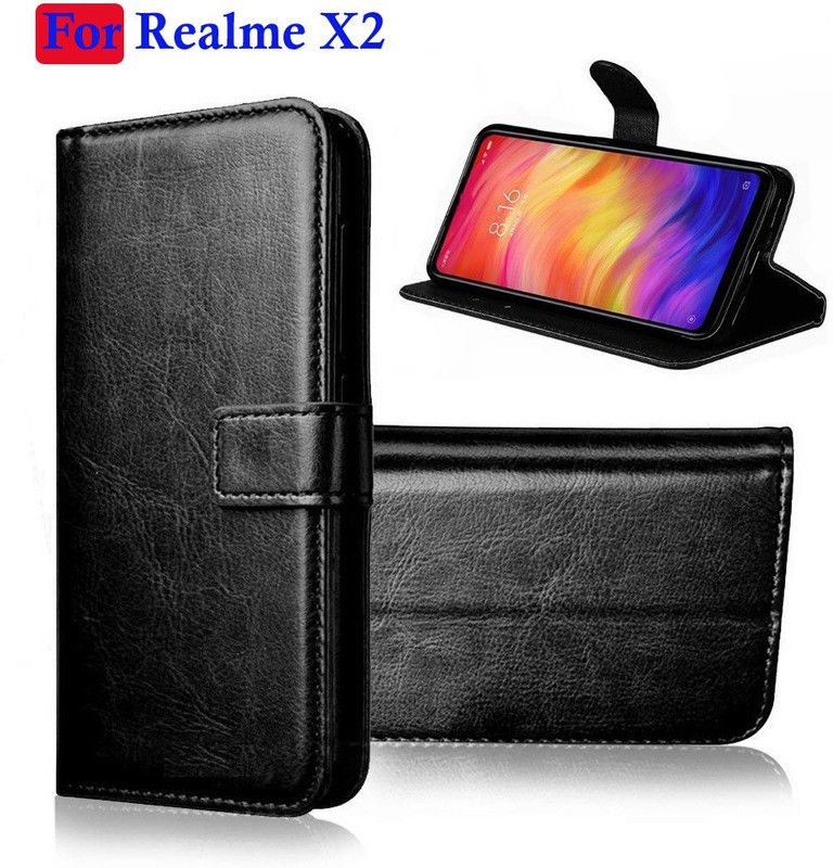FARMAISH Flip Cover for Realme X2 , Realme XT, Realme X2  (Black, Shock Proof, Pack of: 1)