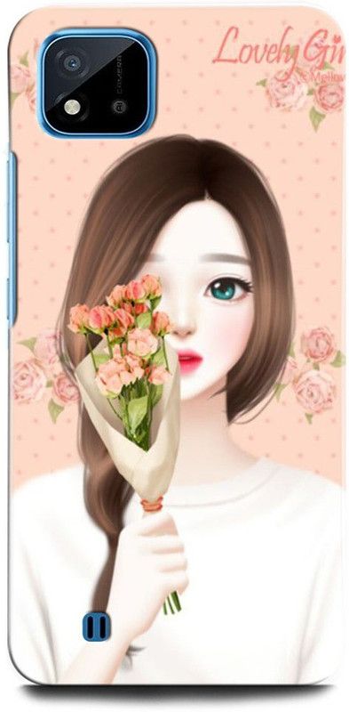 ORBIQE Back Cover for Realme C11 2021 RMX3231 MODERN, GIRL, FLOWER, NATURE, CUTE, LOVELY  (Multicolor, Hard Case, Pack of: 1)