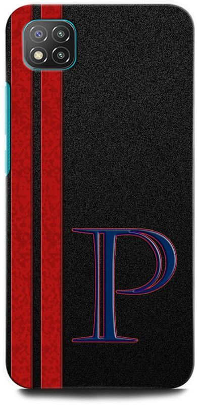 INTELLIZE Back Cover for POCO C3 MZB07RHIN P, P LETTER, P DESIGN, P ALPHABET, P NAME  (Multicolor, Hard Case, Pack of: 1)
