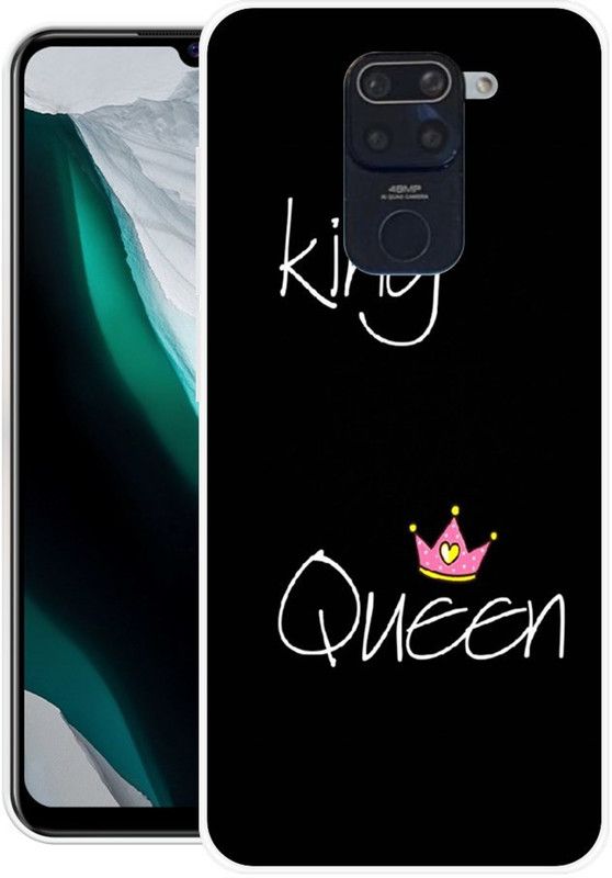 BAGRA Back Cover for Mi Redmi Note 9  (Black, White, Grip Case, Silicon)