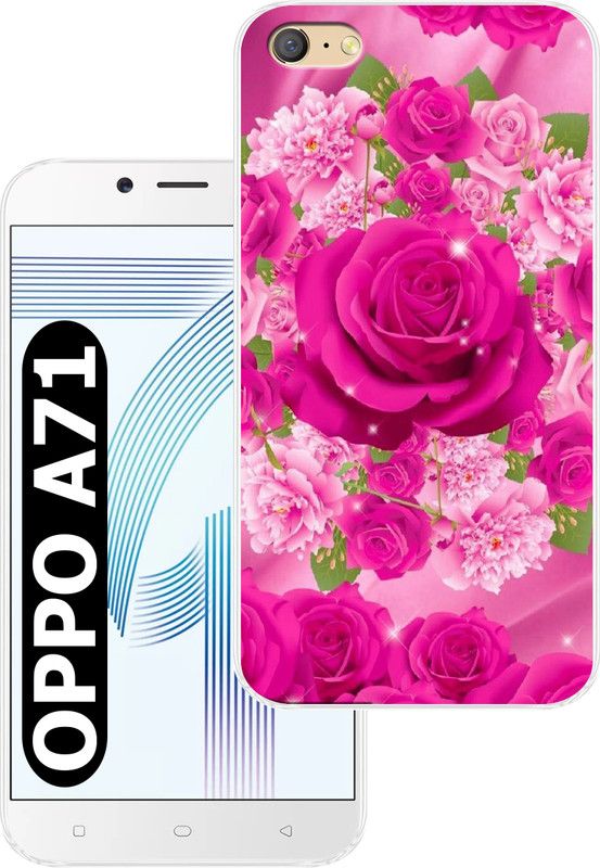 Goldista Back Cover for Oppo A71  (Pink, Green, Flexible, Silicon, Pack of: 1)