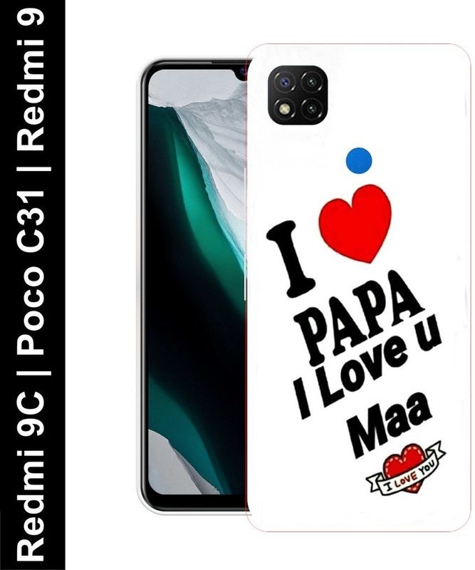 Aabra Back Cover for Redmi 9C  (White, Black, Silicon, Pack of: 1)