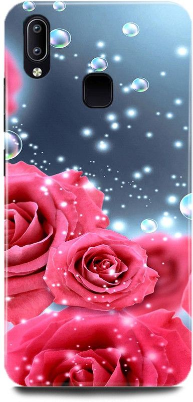 DIKRO Back Cover for Vivo Y93, 1814, PINK, ROSE, ROSES, FLOWER, FLOWERS, DROPS  (Multicolor, Hard Case, Pack of: 1)