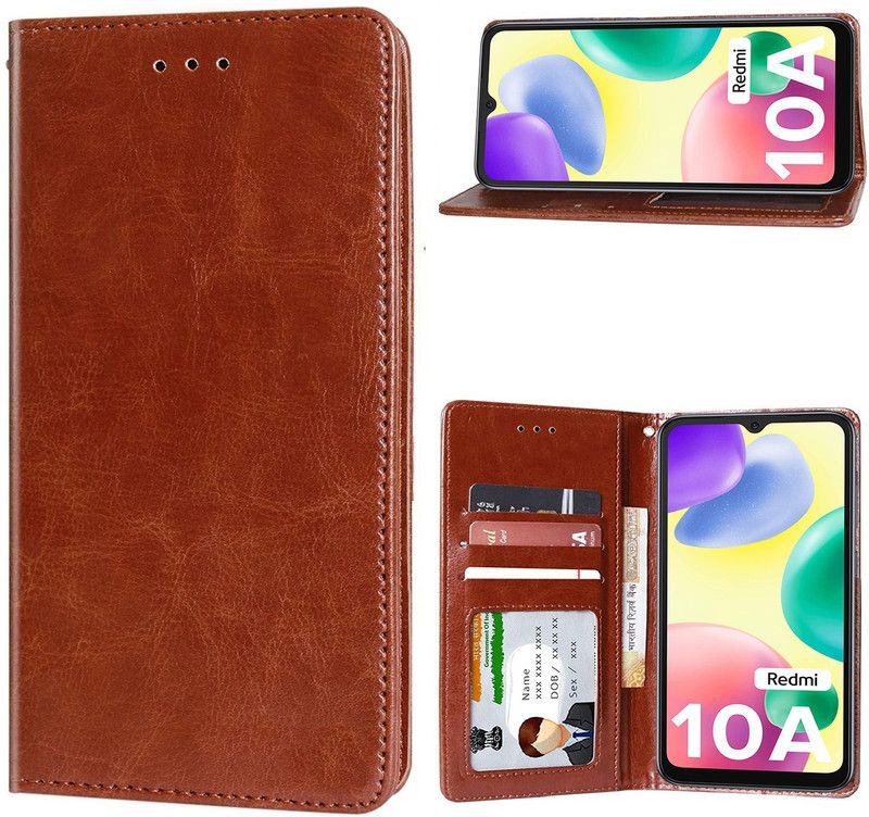 Unistuff Back Cover for Mi Redmi 10A, Redmi 10A  (Brown, Dual Protection, Pack of: 1)