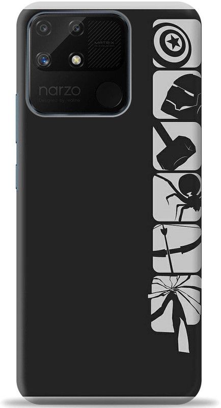 Loffar Back Cover for Realme Narzo 50A  (Black, Grey, Pack of: 1)