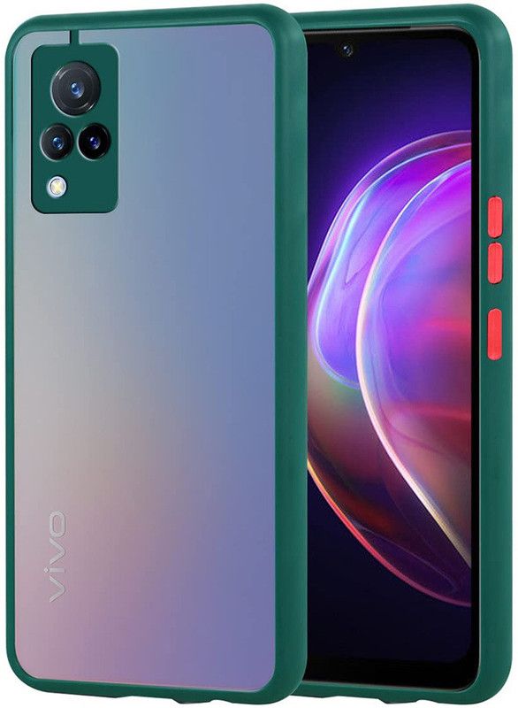 Casotec Back Cover for Vivo V21 5G Matte Finish Smoke Cover  (Green, Camera Bump Protector, Pack of: 1)