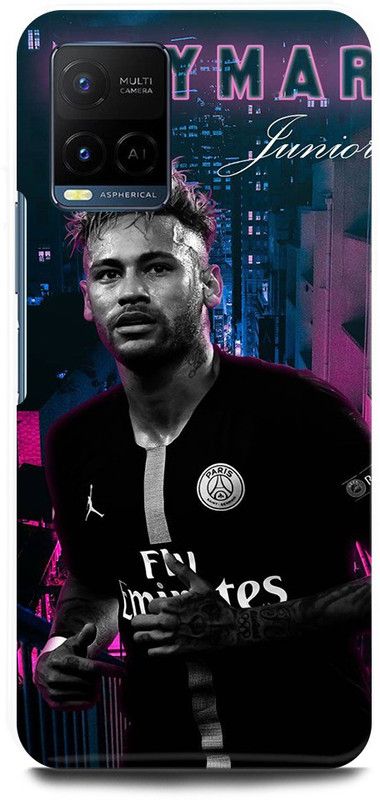 FIKORA Back Cover for Vivo Y21, V2149, NEYMAR, BARCELONA, PSG, FRANCE, PLAYER  (Black, Hard Case, Pack of: 1)