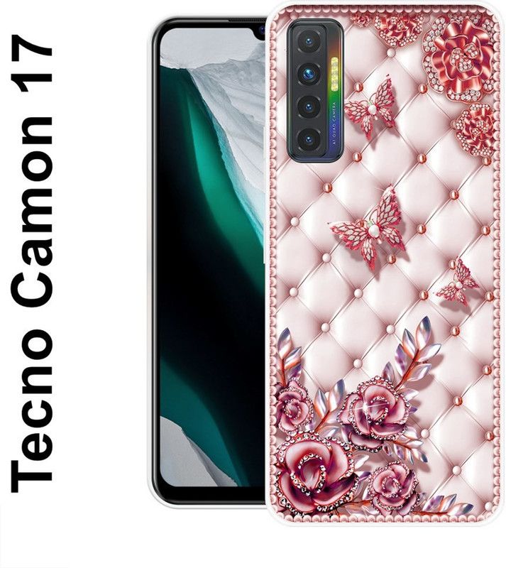 SUPER CASE Back Cover for Tecno Camon 17, Tecno Camon 17P  (Pink, White, Grip Case, Silicon)