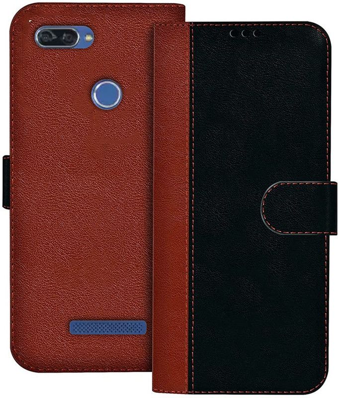 HANIRY Flip Cover for Voto V5x flip cover | V5x flip cover | Black, Brown Design  (Black, Magnetic Case, Pack of: 1)
