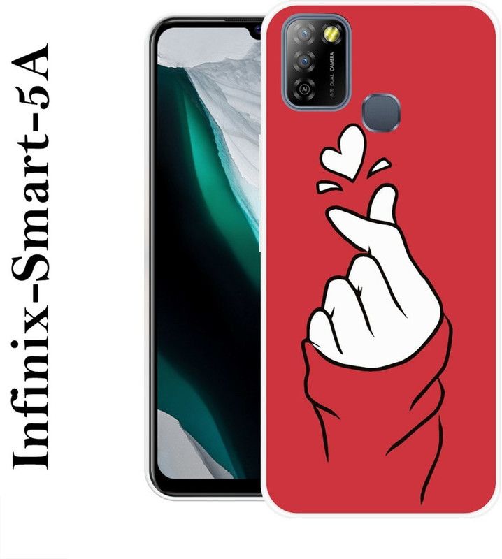 REALKING Back Cover for Infinix Smart 5A  (Red, White, Silicon)