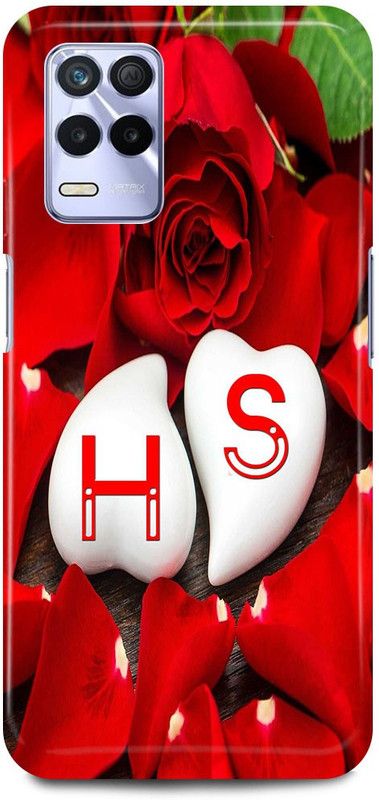 JUGGA Back Cover for Realme 8s 5G, RMX3381, H LOVES S NAME,H NAME, S LETTER, ALPHABET,H LOVE S NAME  (Red, Hard Case, Pack of: 1)