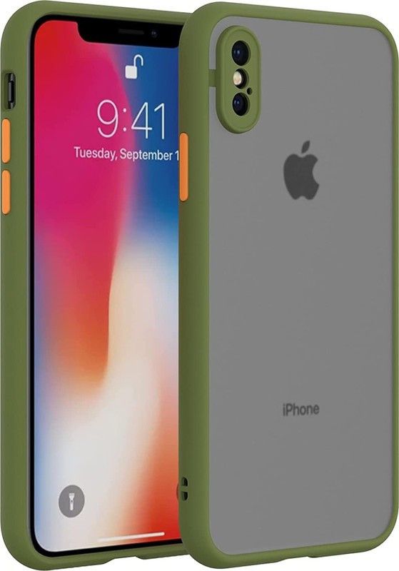 MOBIRUSH Back Cover for Apple iPhone XS  (Green, Camera Bump Protector, Pack of: 1)