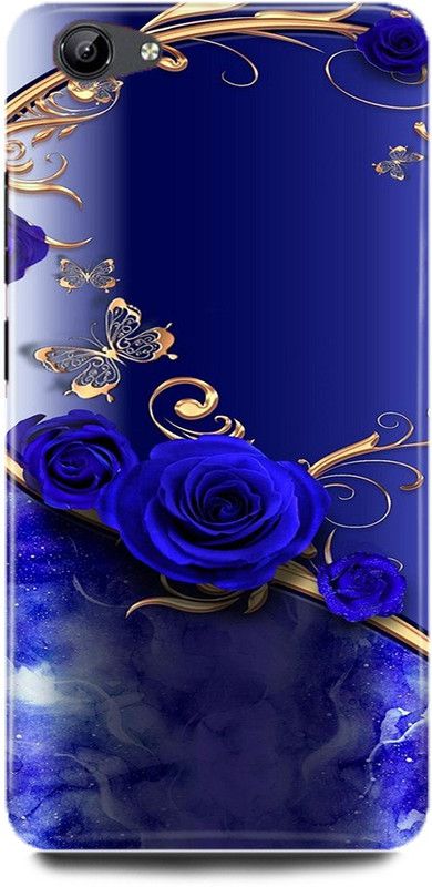 DIKRO Back Cover for vivo Y69, 1714, GOLD, BLUE, HEART, FLOWER  (Multicolor, Hard Case, Pack of: 1)