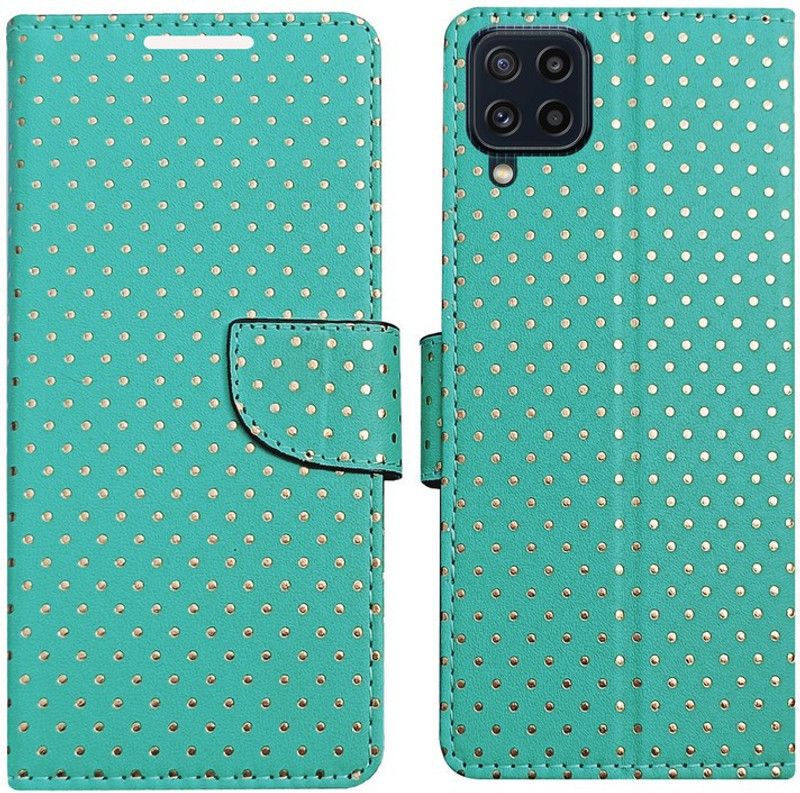 MyFlips Flip Cover for Samsung M32 in Premium Quality Material  (Green, Magnetic Case, Pack of: 1)