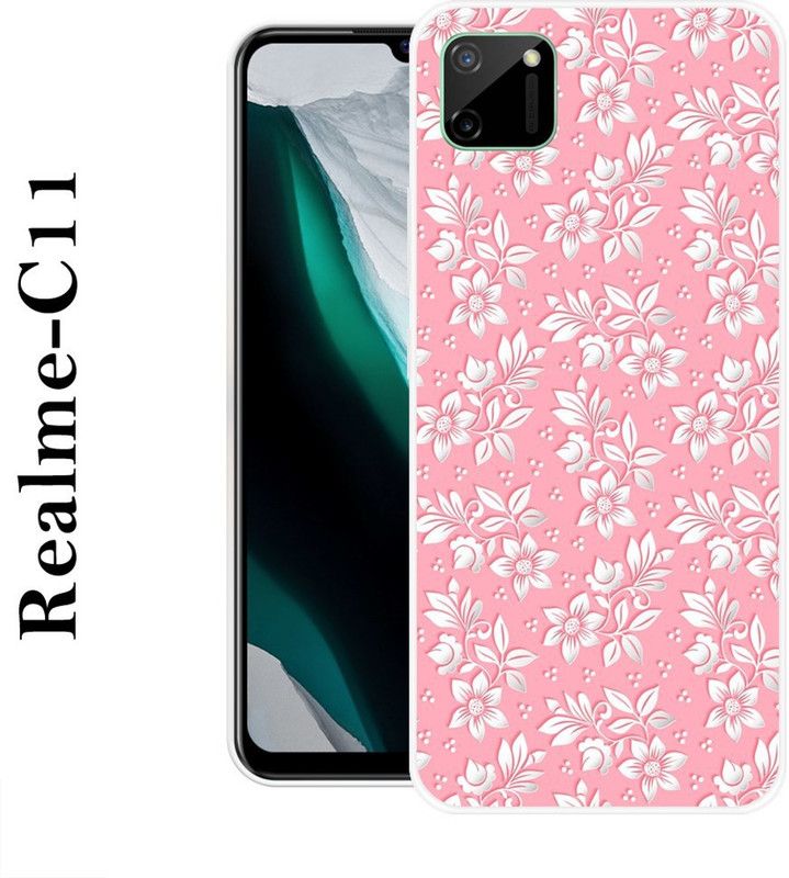 Sswastik Back Cover for Realme C11  (Pink, Beige, Silicon)