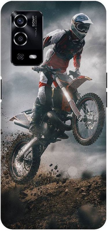 UMPRINT Back Cover for Oppo A55/CPH2325, Bike Classic Bike Stunt Printed Back Cover  (Multicolor, Hard Case, Pack of: 1)