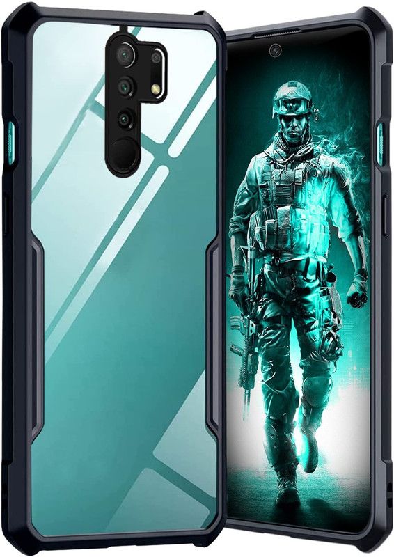 Valimai Back Cover for Redmi 9 Prime, (Crystal Clear ipacky Shock Proof Design Transparent Back case)  (Black, Camera Bump Protector, Pack of: 1)