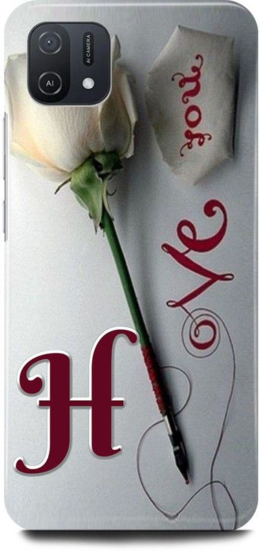 JUGGA Back Cover for OPPO A16E, CPH2421, H LOVES H NAME,H NAME, H LETTER, ALPHABET,H LOVE H NAME  (Grey, Hard Case, Pack of: 1)